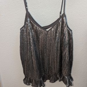 Anthropologie sequin dark silver camisole, US size 12